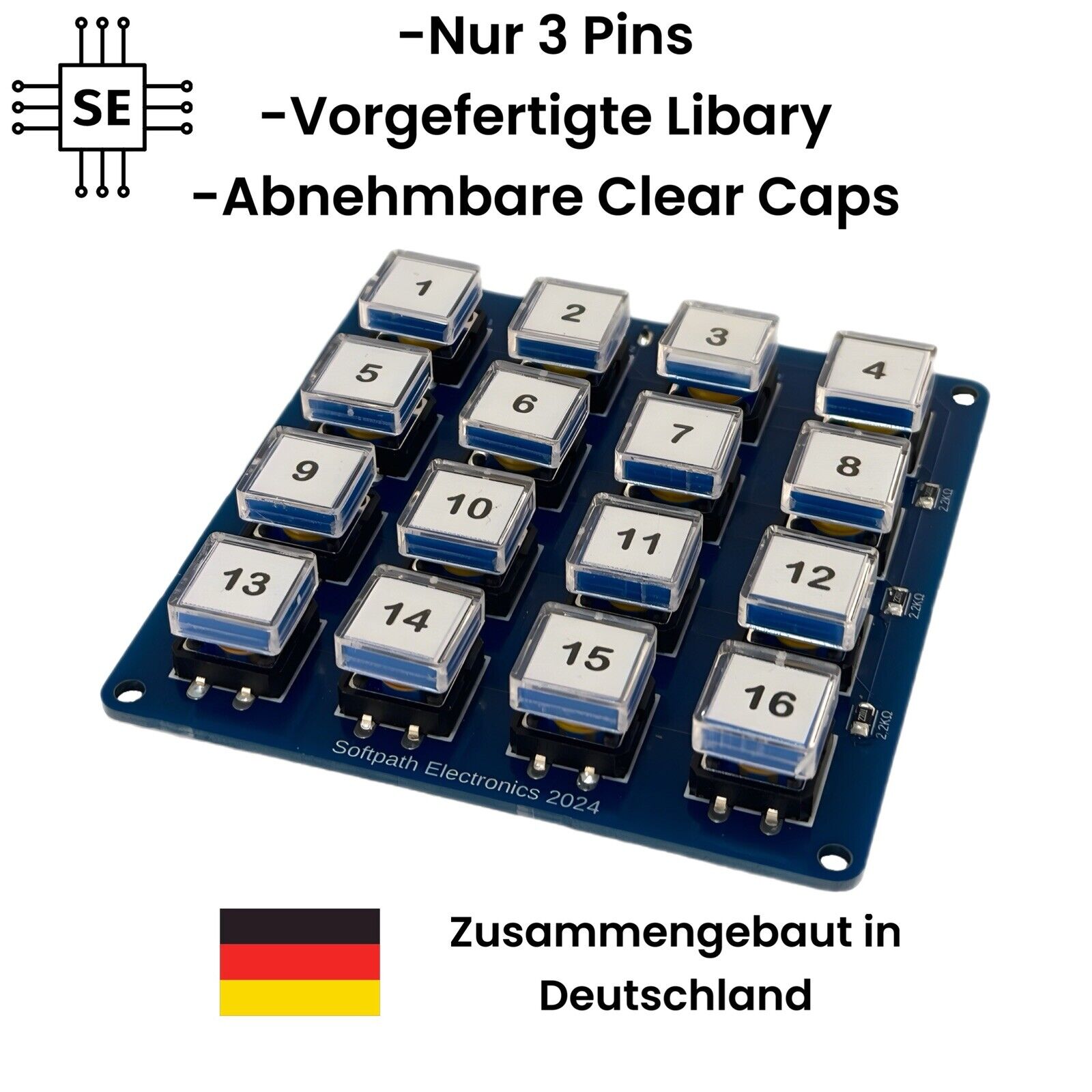 Tastatur 16 Tasten 3 Pins