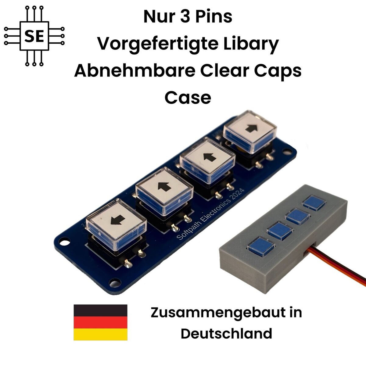 Tastatur 4 Tasten 3 Pins